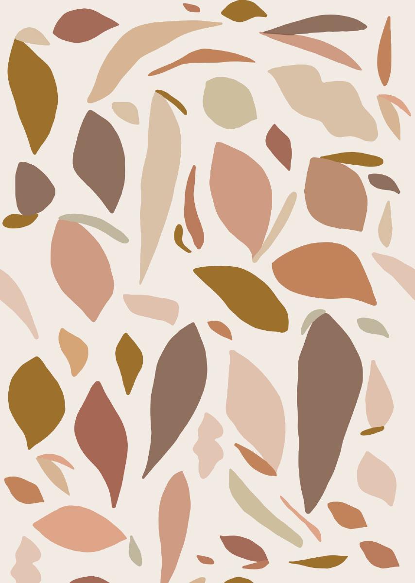 Papier peint chambre enfant motif fruits - Rose, Beige & Terracotta