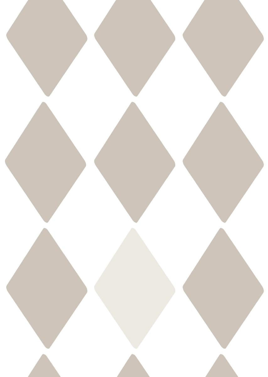 Papier peint chambre enfant Losanges - Beige & Gris