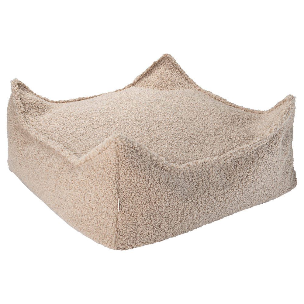 Pouf carré bouclette Ecru