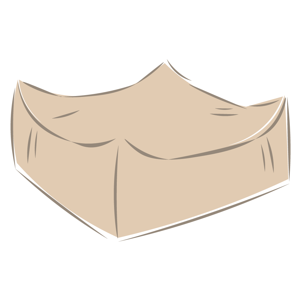 Pouf carré bouclette Ecru