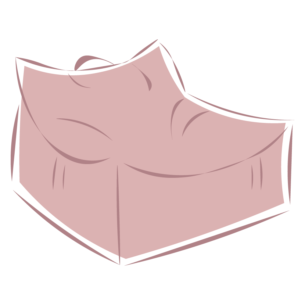 Pouf carré bouclette Ecru
