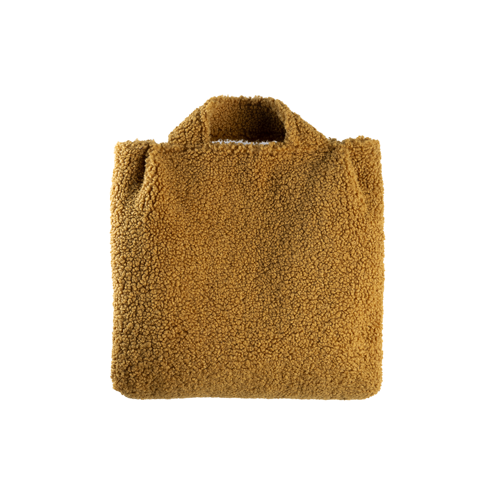 Pouf carré bouclette Ecru