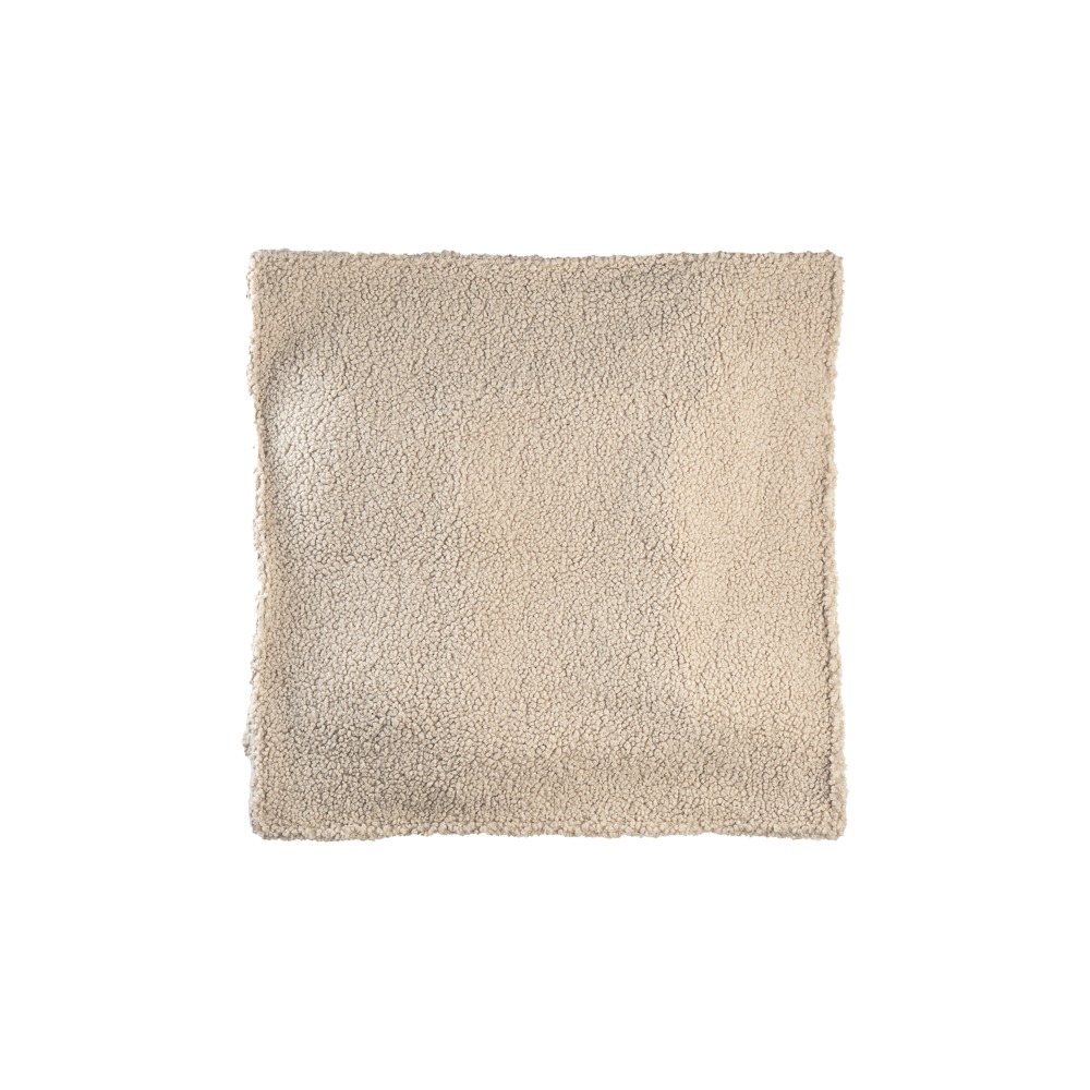 Pouf carré bouclette Ecru
