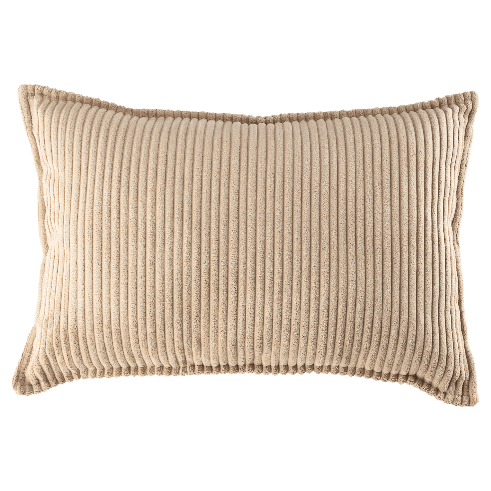 Coussin rectangulaire velours côtelé Beige