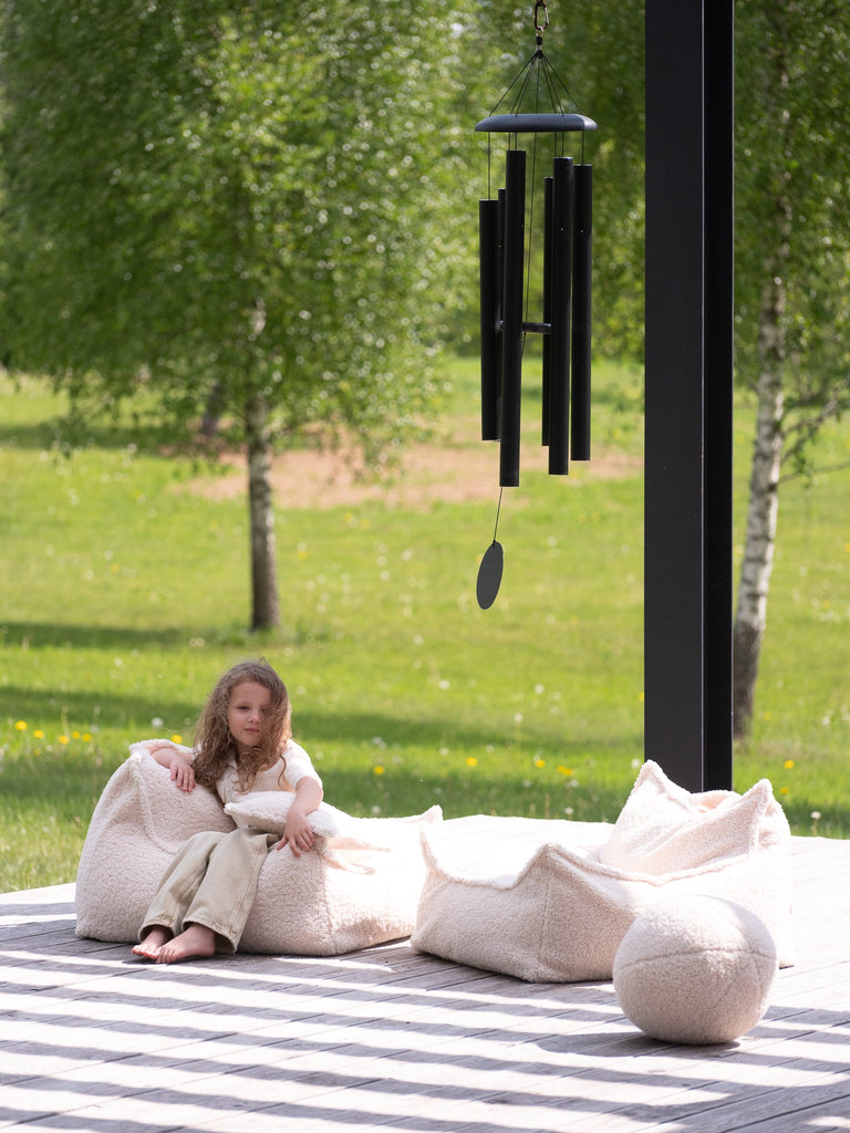 Fauteuil enfant Teddy bouclette Ecru