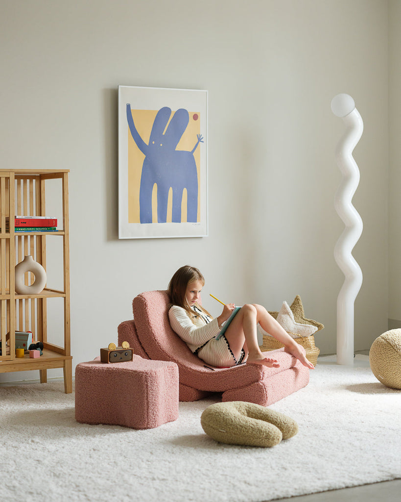 Roze Teddy kinderpoef