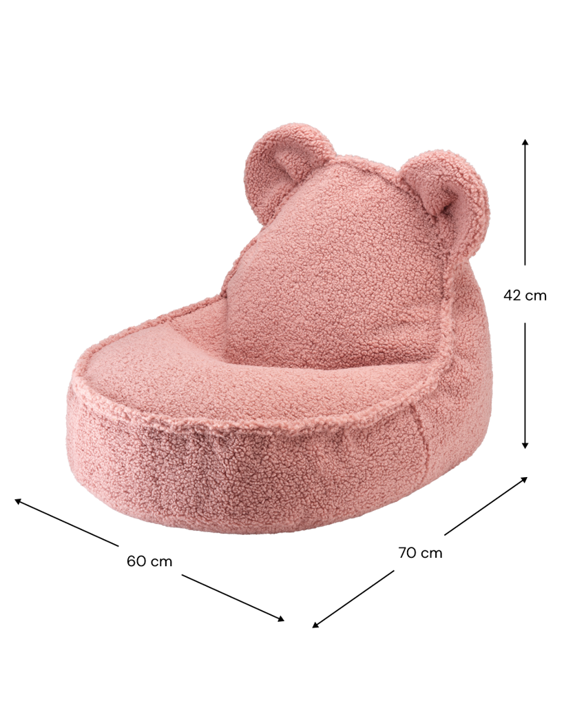 Fauteuil enfant ourson Teddy bouclette Rose