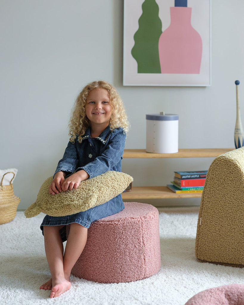 Roze Teddy kinderpoef