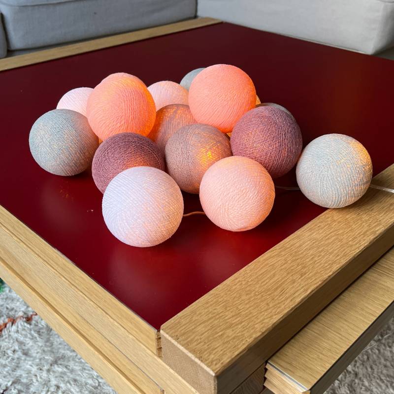 Guirlande lumineuse boule Rose & Blanc