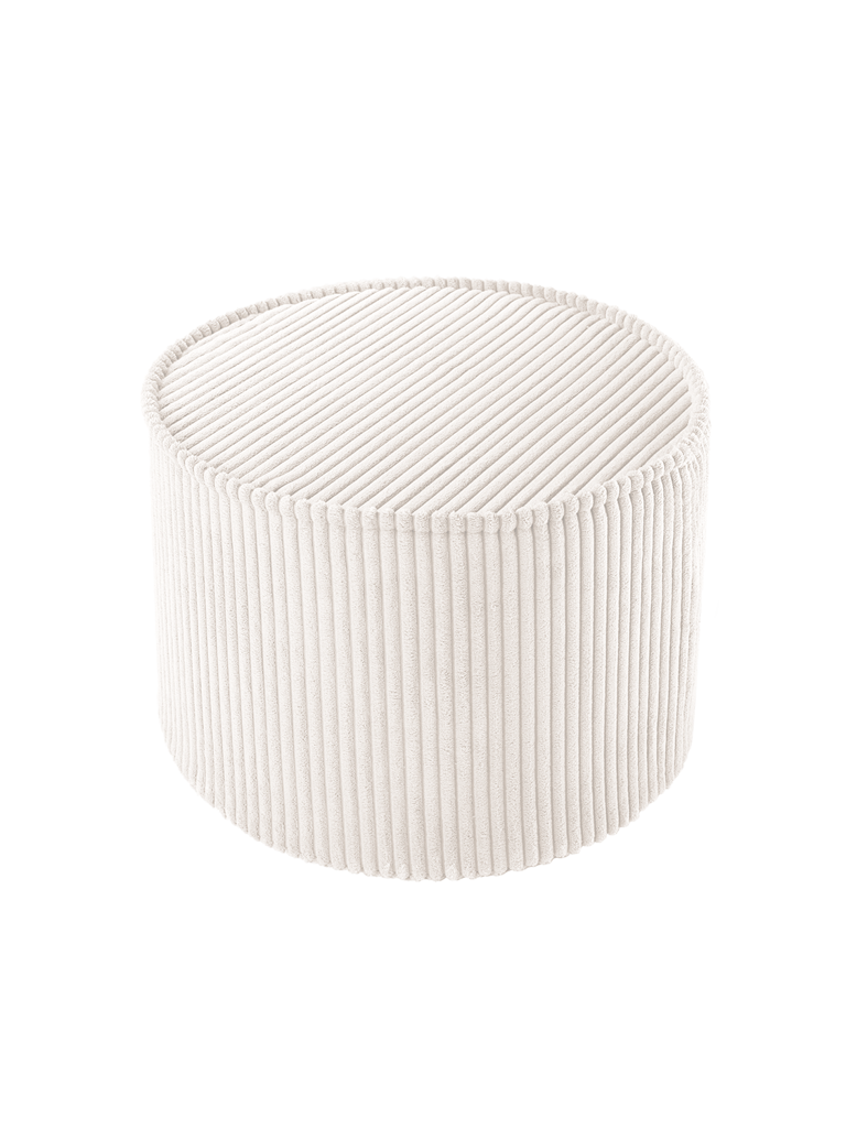 Pouf rond velours Blanc