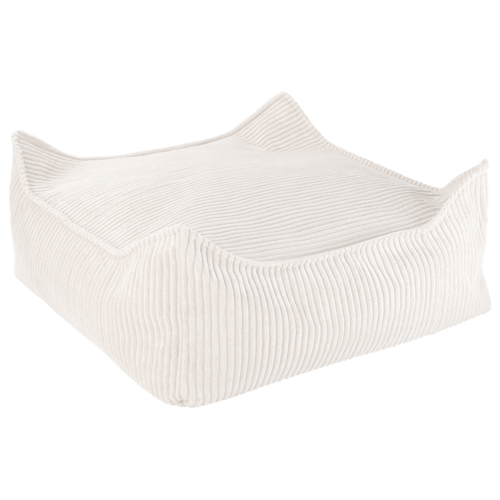 Pouf carré velours Blanc