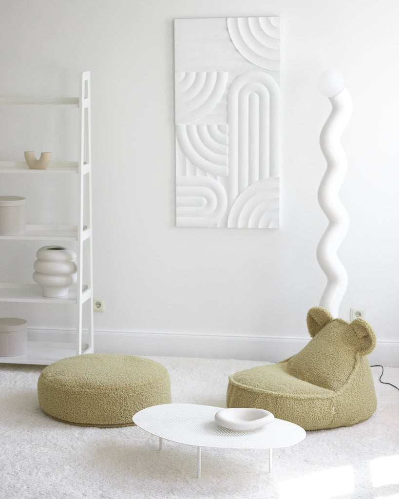 Fauteuil enfant ourson Teddy bouclette Vert pistache