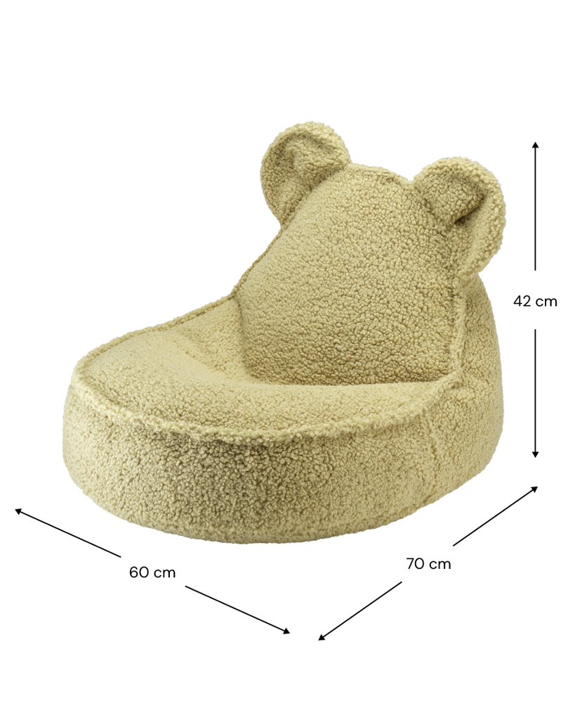 Fauteuil enfant ourson Teddy bouclette Vert pistache