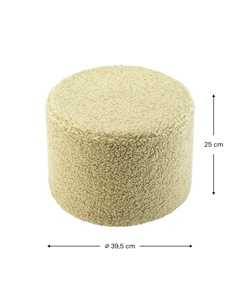 Pouf enfant Teddy bouclette Vert pistache