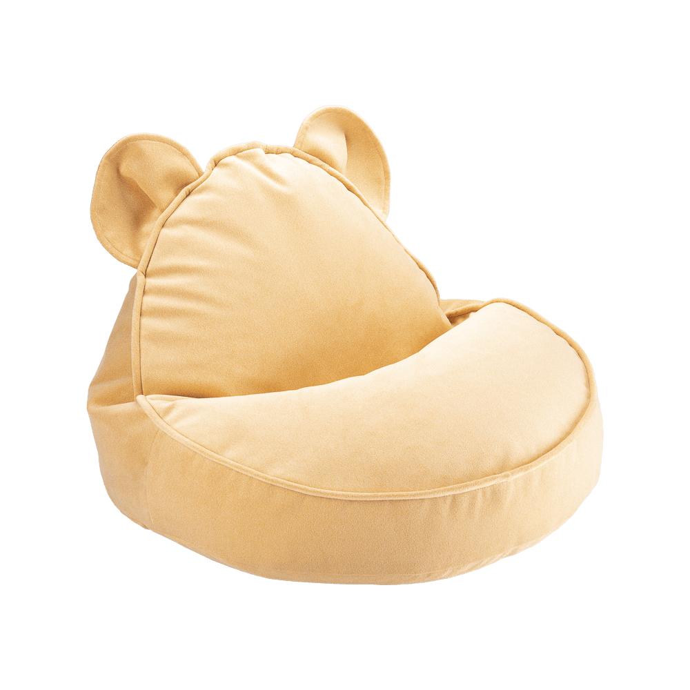 Fauteuil enfant ourson en velours - Jaune
