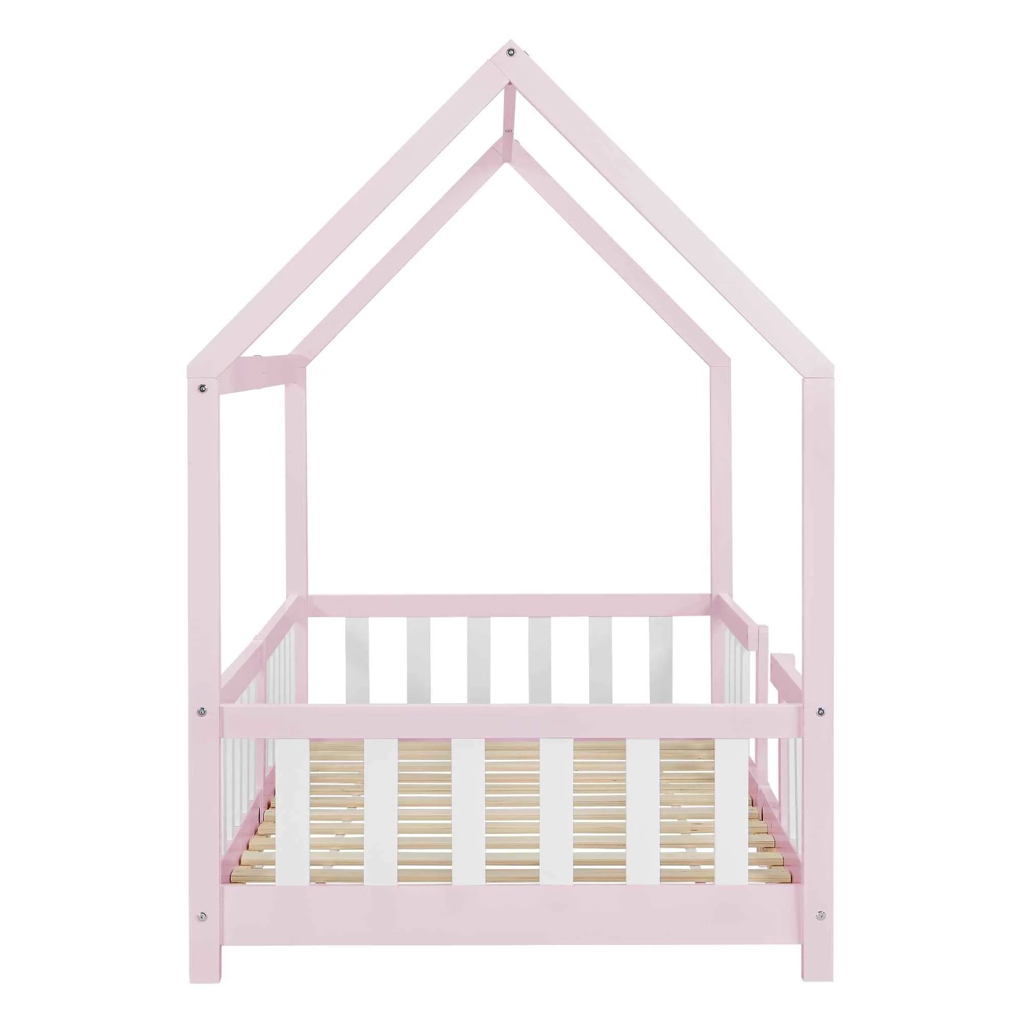 Cabinebed met slagboom - 90x200cm - Roze