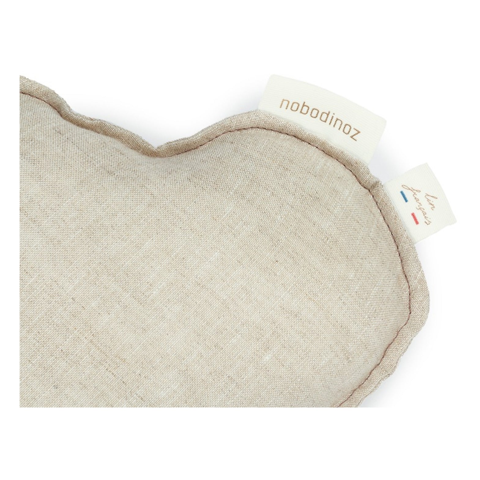 Coussin nuage en lin français grège