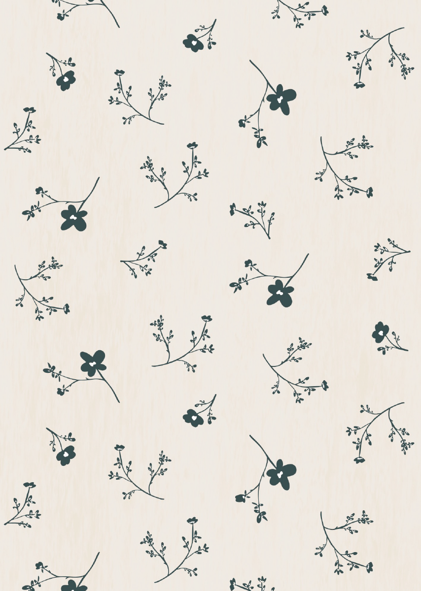 Papier peint chambre enfant Fleurs - Blanc & Bleu