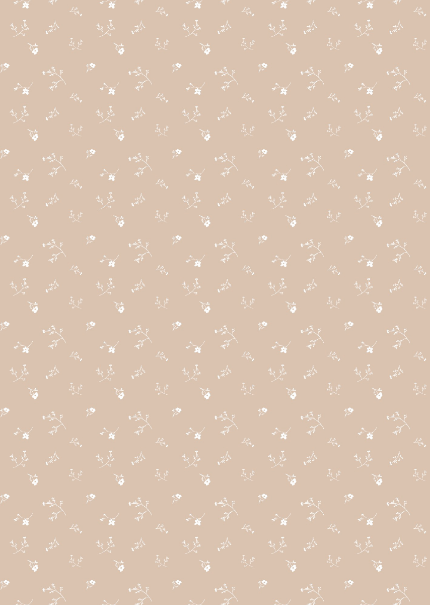 Papier peint chambre enfant Fleurs - Rose nude & Blanc