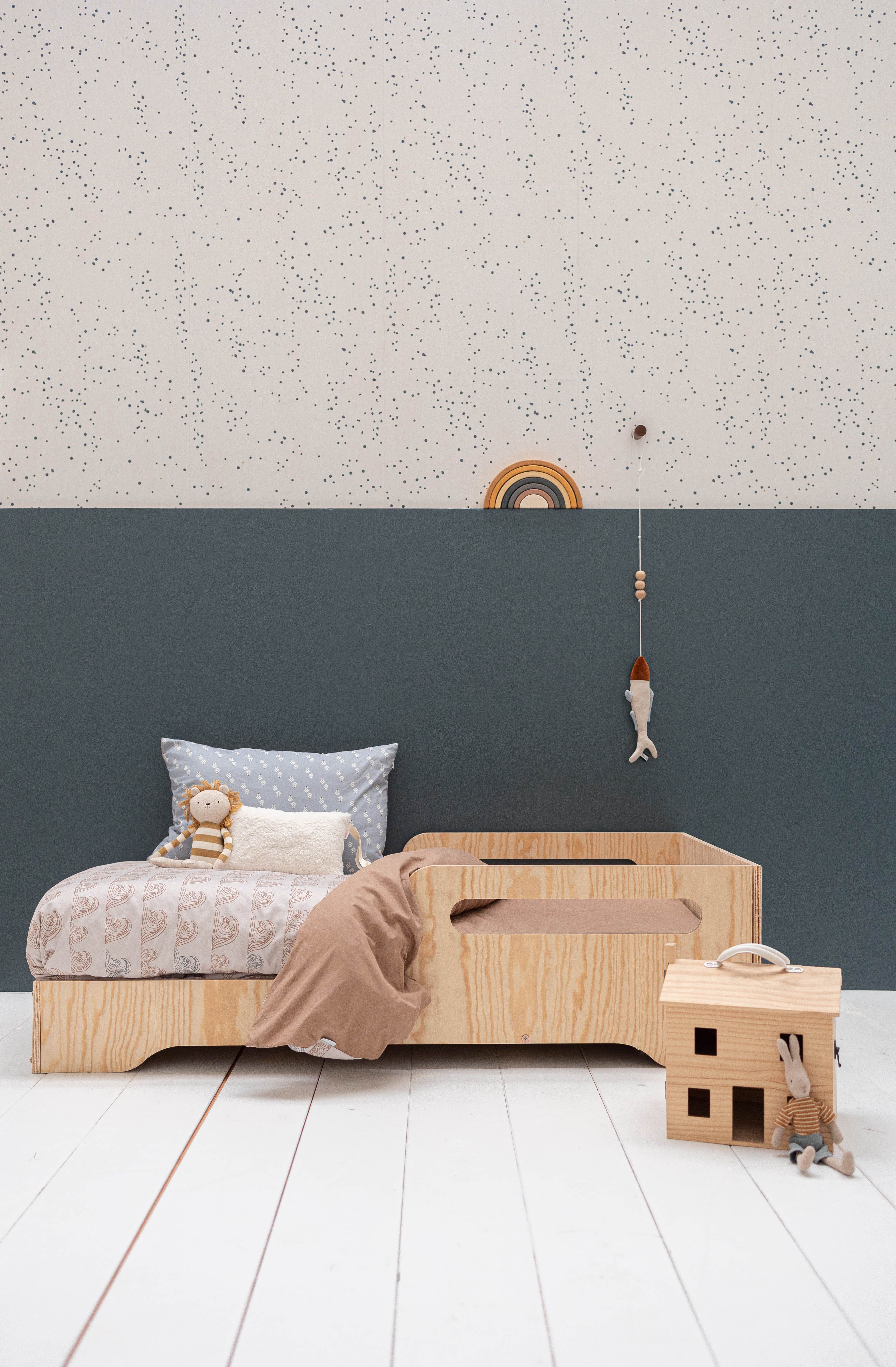 Papier peint chambre enfant Confettis - Bleu marine