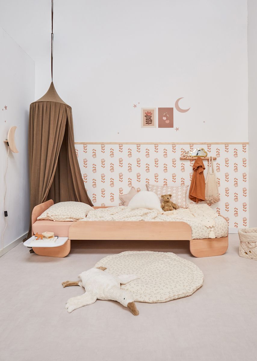 Kinderkamerbehang Bloemen - Roze & Terracotta