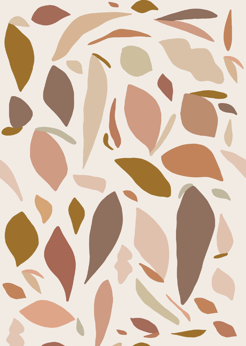 Papier peint chambre enfant motif fruits - Rose, Beige & Terracotta