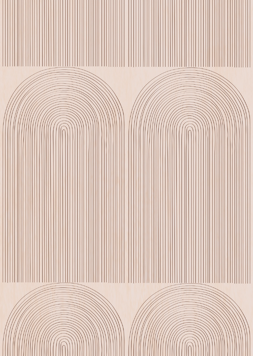 Papier peint chambre enfant Arc-en-ciel - Terracotta & Rose nude