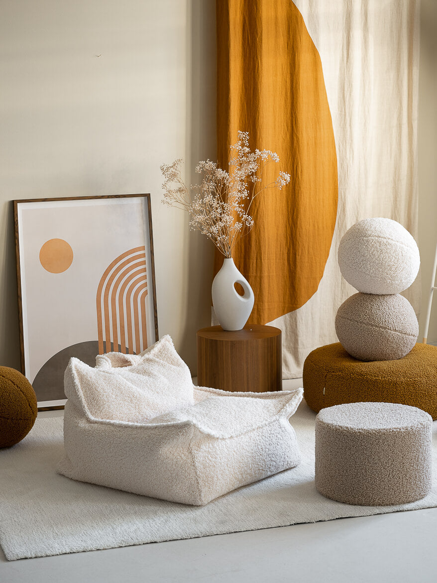 Fauteuil enfant Teddy bouclette Ecru