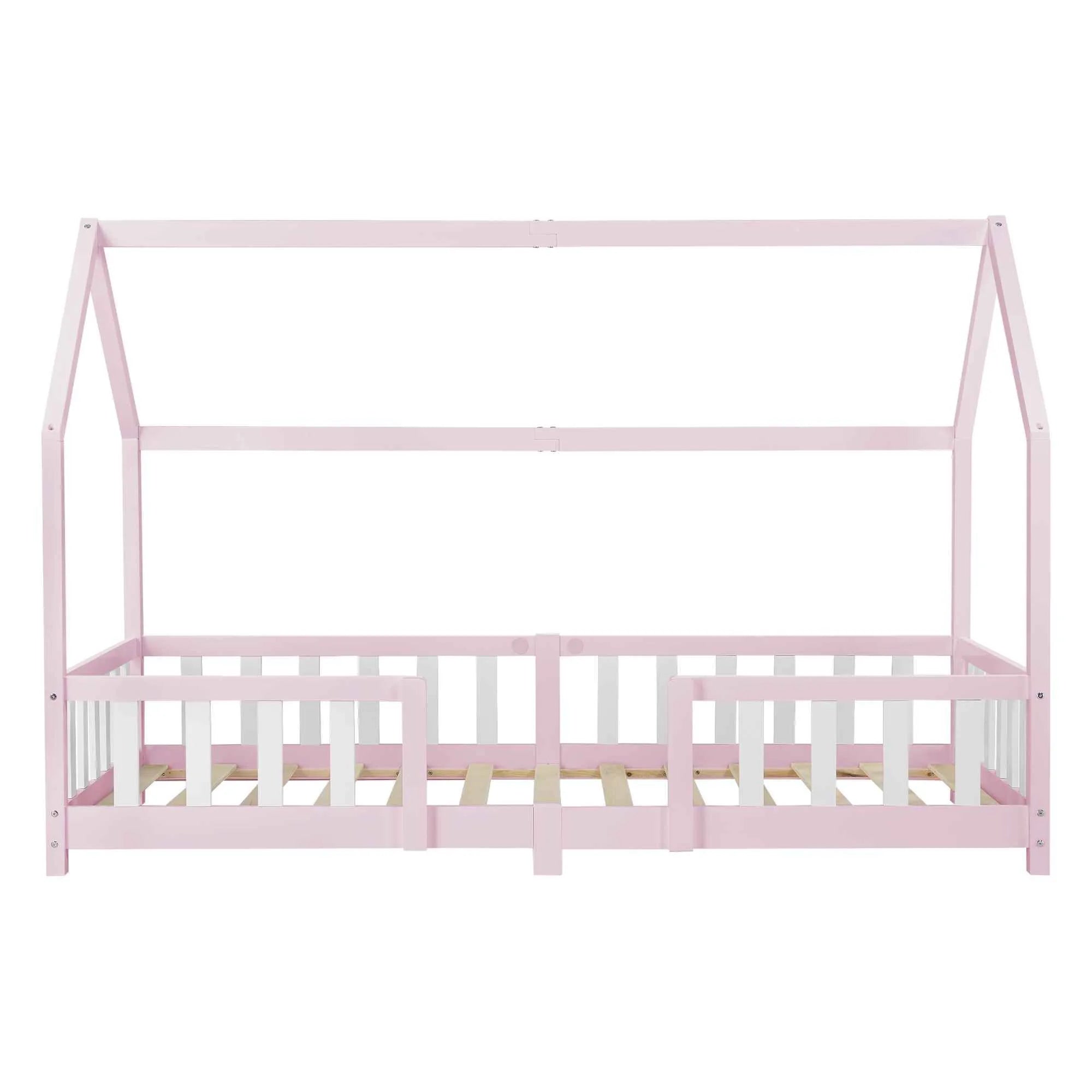 Cabinebed met slagboom - 90x200cm - Roze