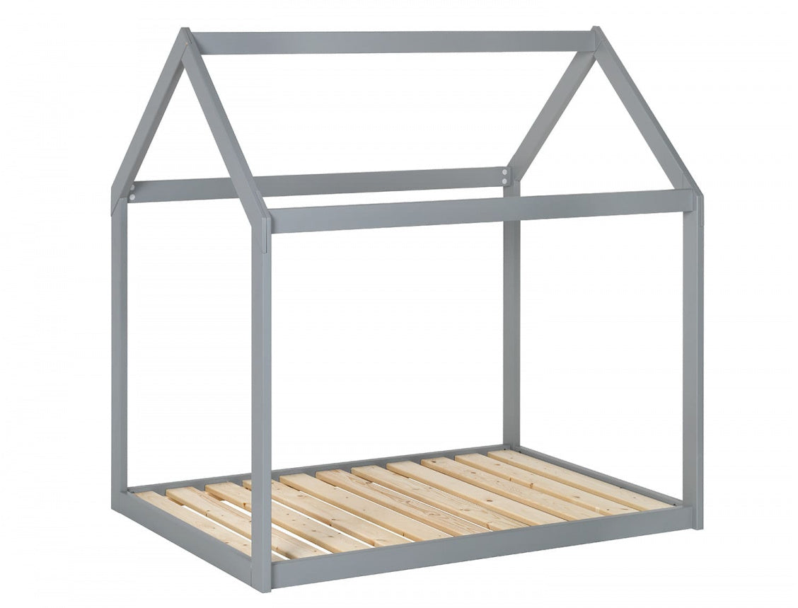 Lit cabane Montessori évolutif gris