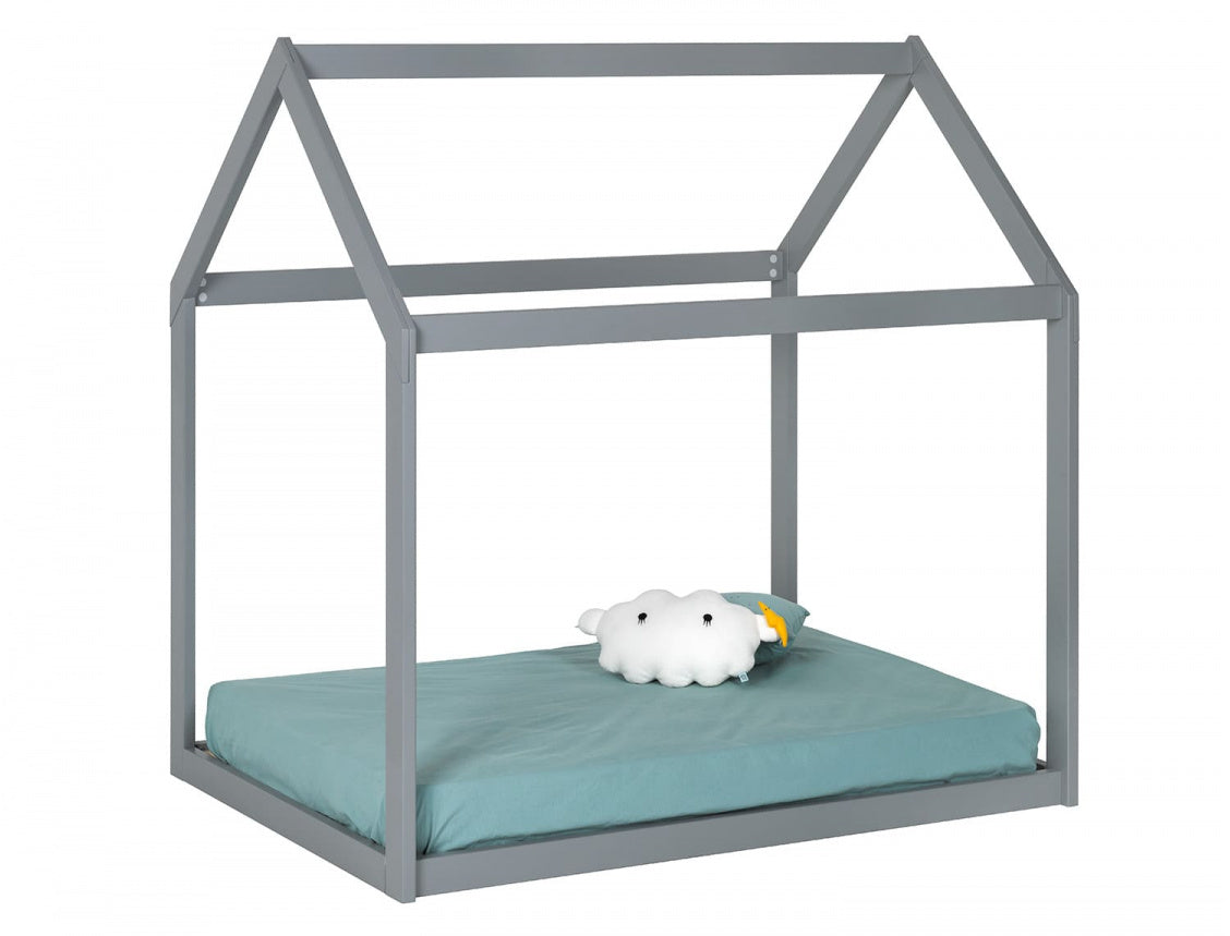 Lit cabane Montessori évolutif gris