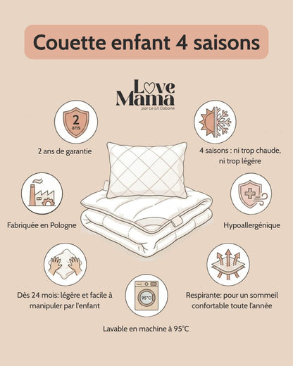 Couette enfant 220x240cm 4 saisons