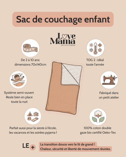 Sac de couchage enfant rayures vert