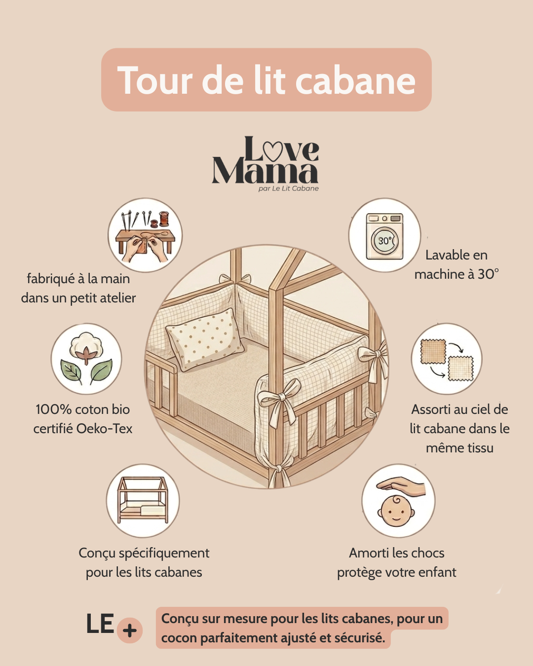 Tour de lit bébé gaze de coton jaune moutarde