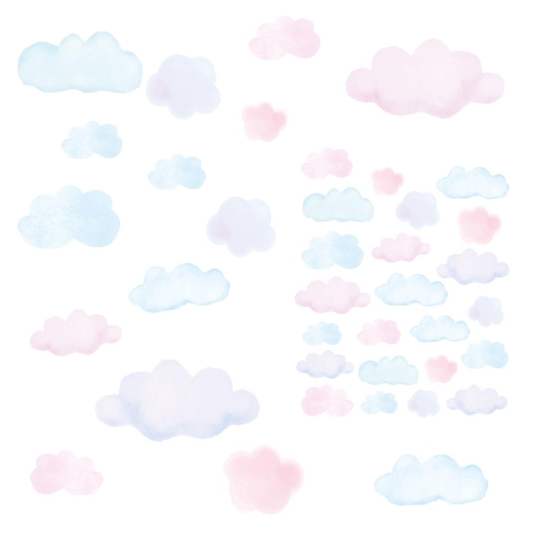 Sticker Nuage Bleu Rose