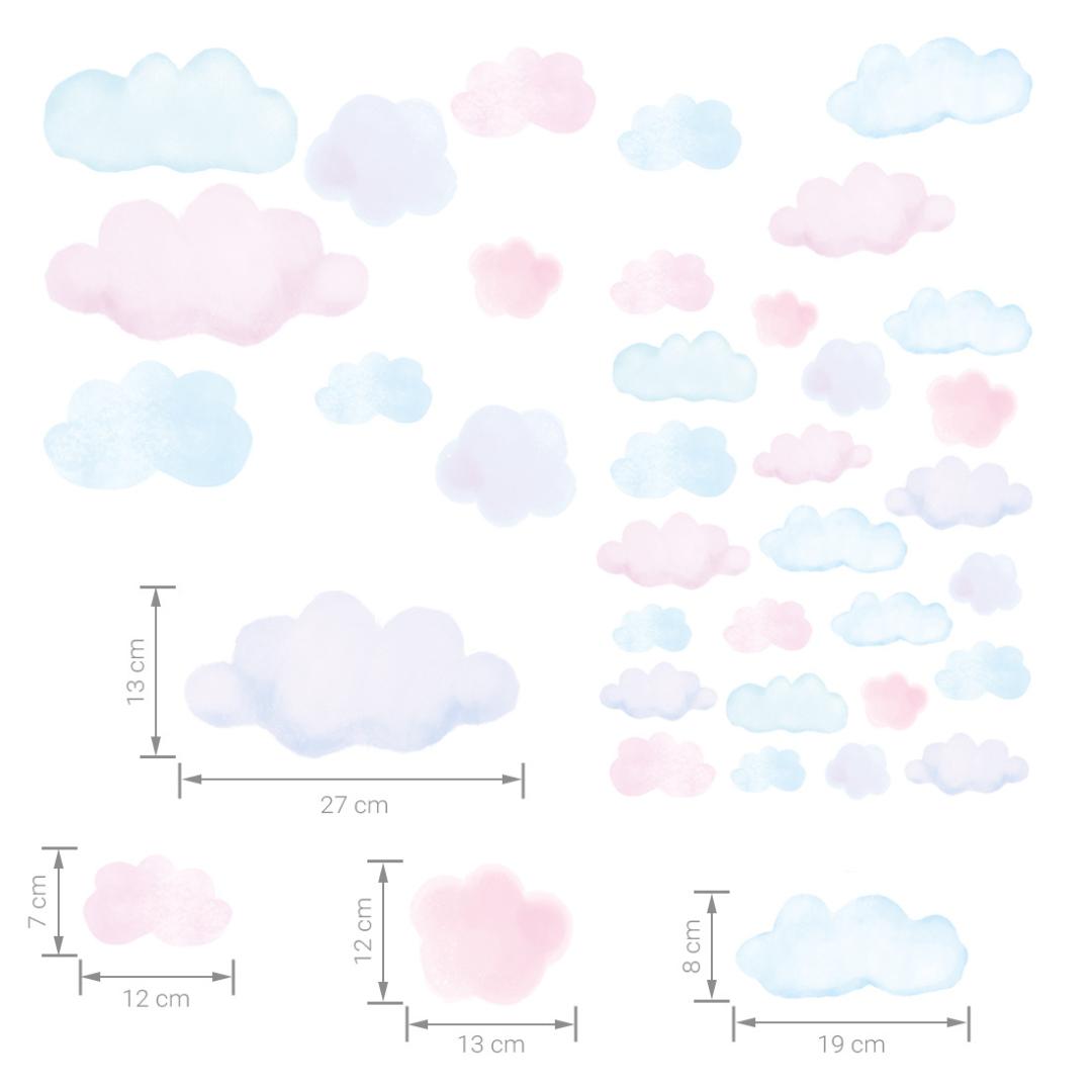 Sticker Nuage Bleu Rose