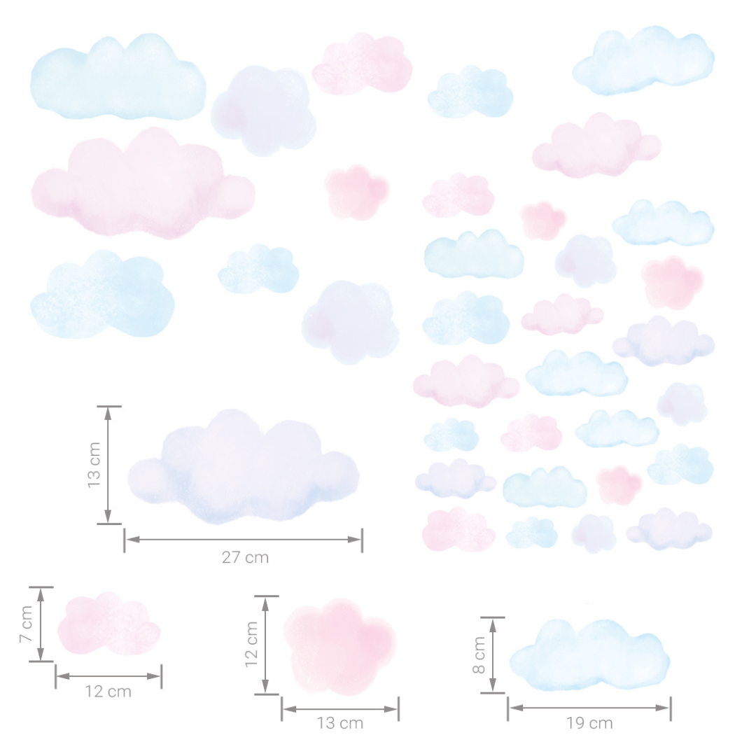 Sticker Nuage Bleu Rose