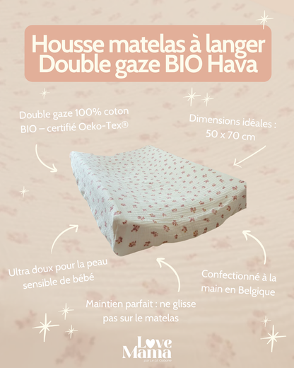 Housse matelas à langer Double gaze BIO Hava