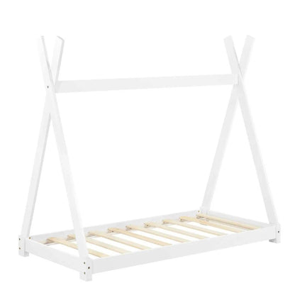 Lit tipi 80x160cm avec matelas - Montessori - Blanc