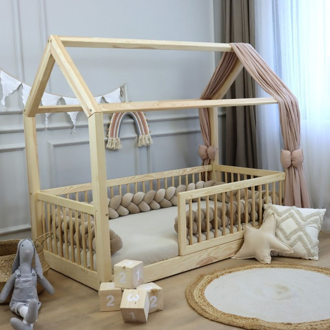 Tresse de lit 3 brins Beige foncé