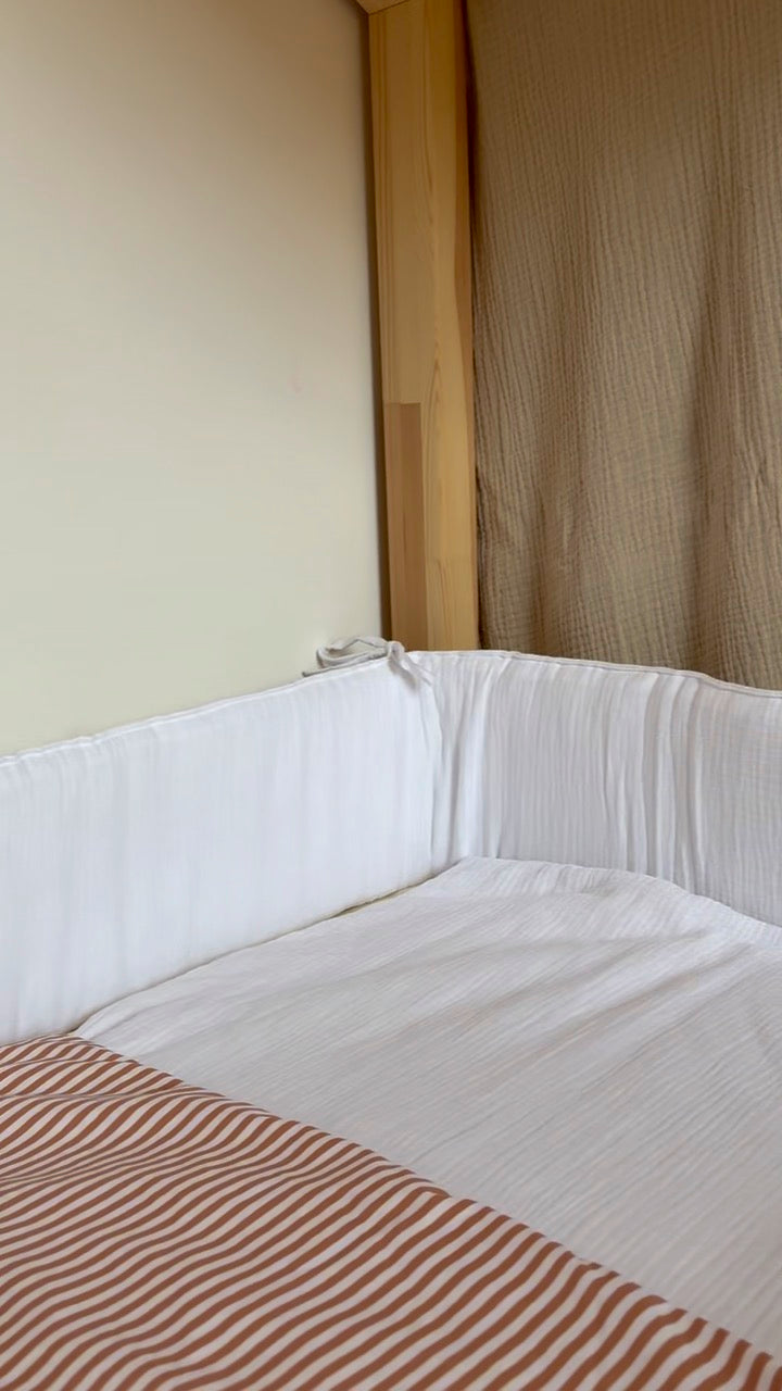 Tour de lit cabane double gaze Blanc