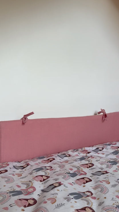 Tour de lit cabane double gaze rose