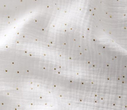 Ciel de lit cabane Blanc pois dorés