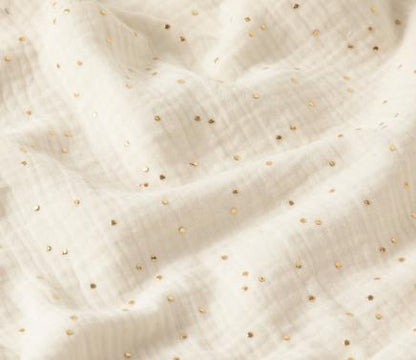 Ciel de lit cabane (pack de 2) Ecru pois dorés en stock