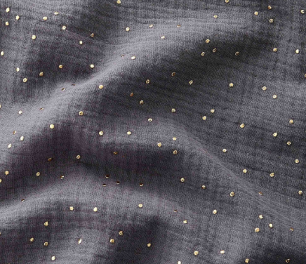 Ciel de lit cabane Gris pois dorés