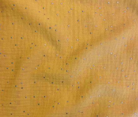 Ciel de lit cabane Jaune moutarde pois dorés
