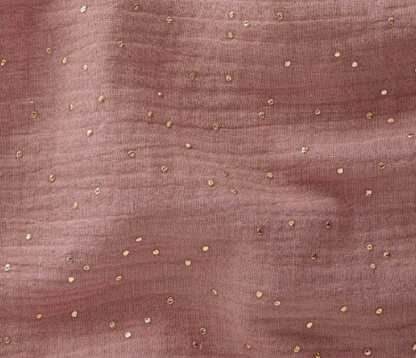 Ciel de lit cabane Rose pois dorés