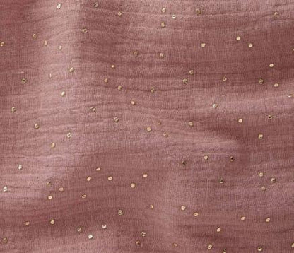 Ciel de lit cabane Rose pois dorés