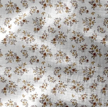Drap housse double gaze coton fleuri NINA