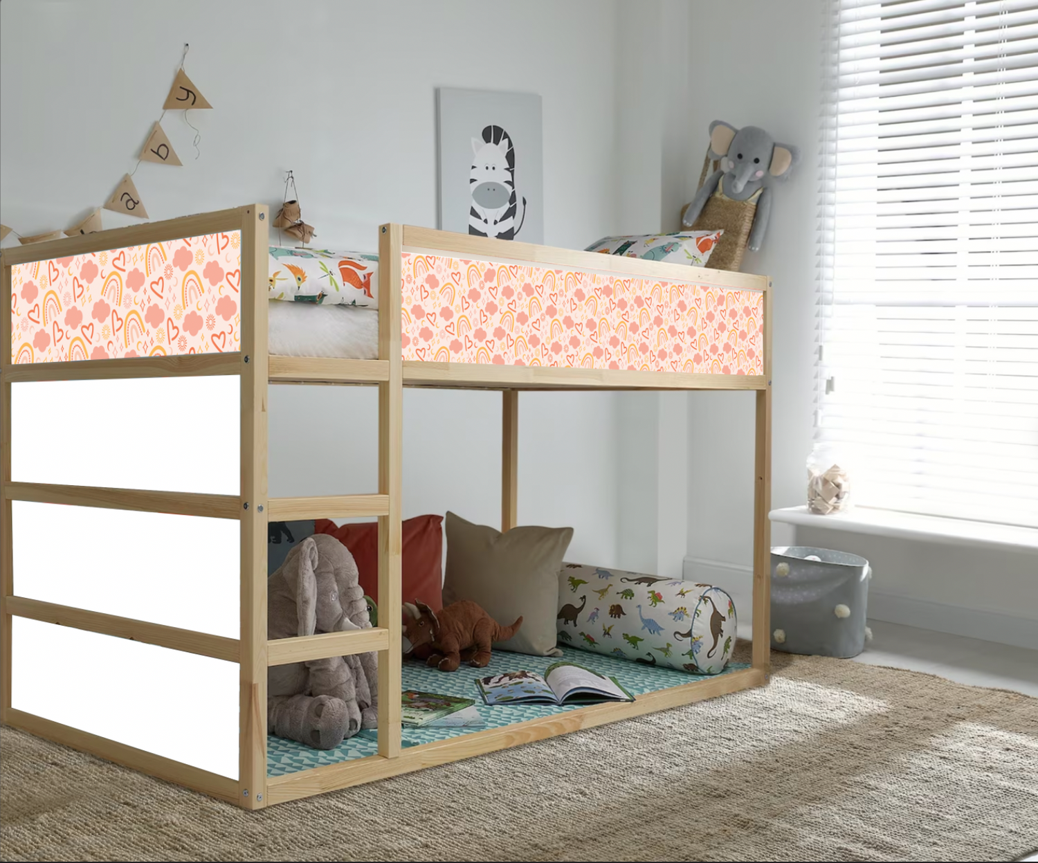 Autocollant sticker pour lit Kura Ikea - Arc-en-ciel